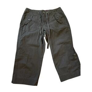 Gloria Vanderbilt Cargo Cropped Pants, Women's Size 8, Olive Brown